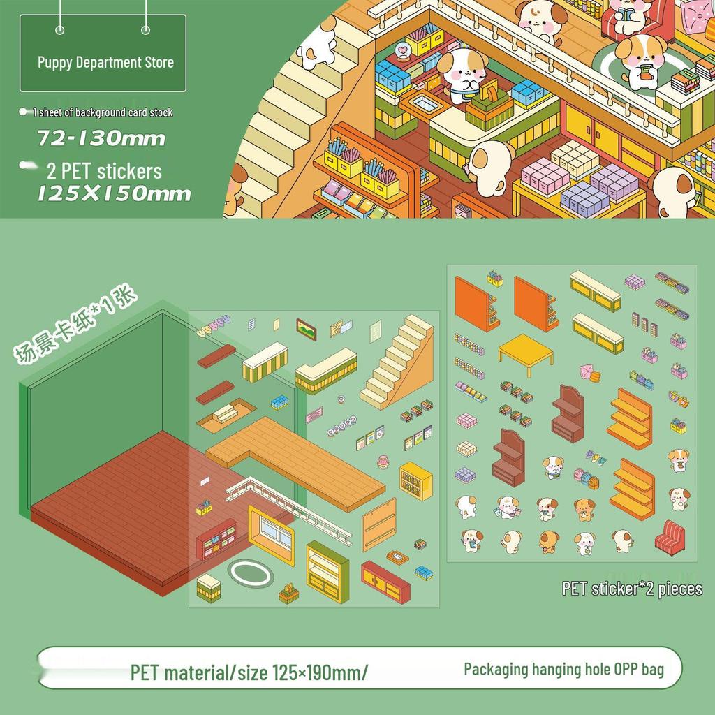 Zaomo 3D Landskapsklistermärke: Little World Series - Kreativt DIY-scenkollagepaket