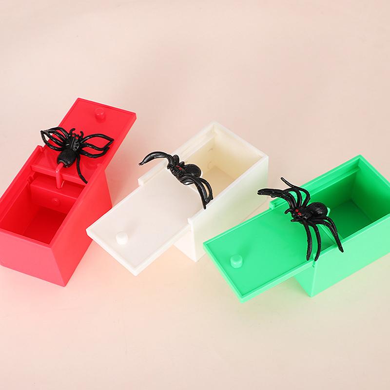 1Pc Trick Spider Funny Scare Box Wooden Hidden Box Quality Prank Wooden Scare Box Fun Game Prank Trick Friend Office Toys