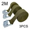 3pcs 2M Buckle Tie-Down Belt Cargo Straps for Car Motorcycle Bike with Metal Buckle Tow Rope Strong Ratchet Belt for Luggage Bag