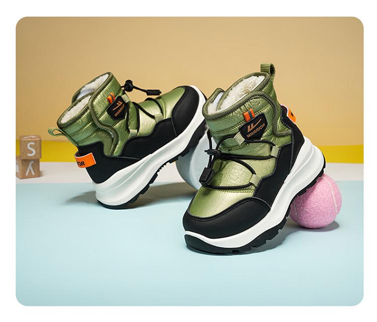 Huili Girls' Fleece-Lined Snow Boots - Warm, Thick, Cold-Proof High-Top Boots for -40°C.