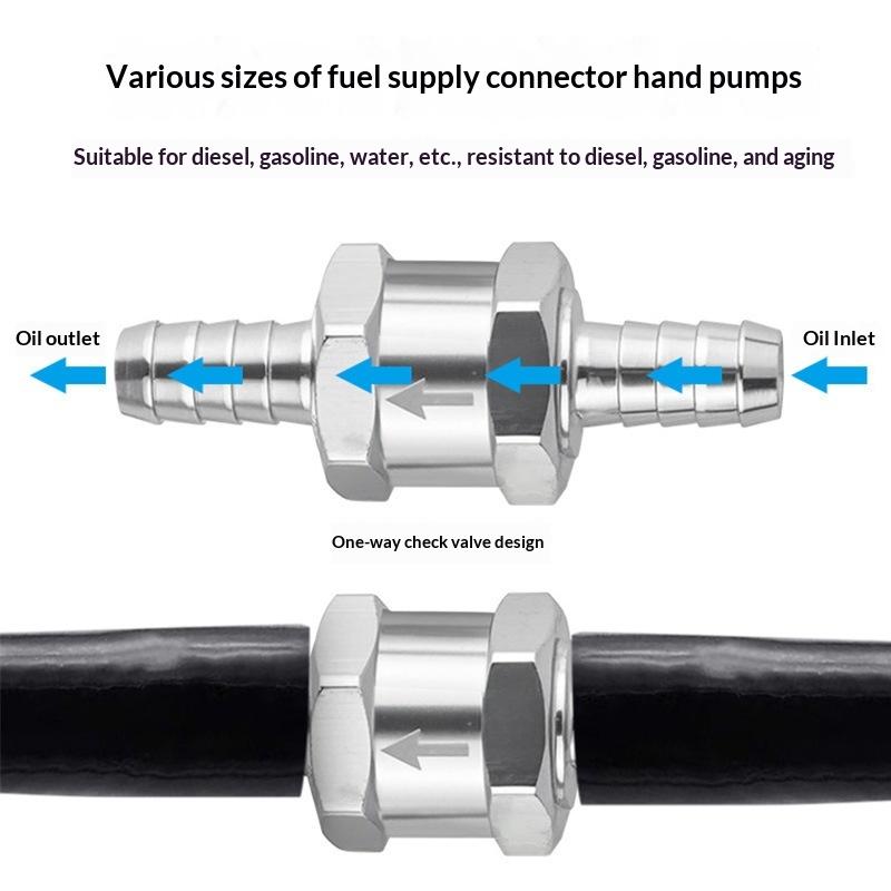 One-Way Non-Return Check Valve Aluminium Fuel Water Gas Air Vacuum Petrol Diesel 4 Size Valves 6/8/10/12Mm For Marine Automotive