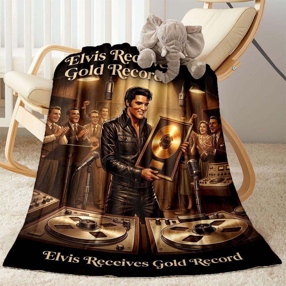 Elvis Presley Guitar Performance Blanket Ultra-Soft Perfect for Couch Bed Picnics for All Seasons Stylish Decor Gift for Travel Home Birthdays