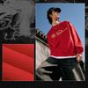 Li Ning CF Motivo Discendente del Drago Felpa Sportiva Lavorata a Maglia a Maniche Lunghe Girocollo Pullover Stampato Uomo felpa Nero AWDU813-1