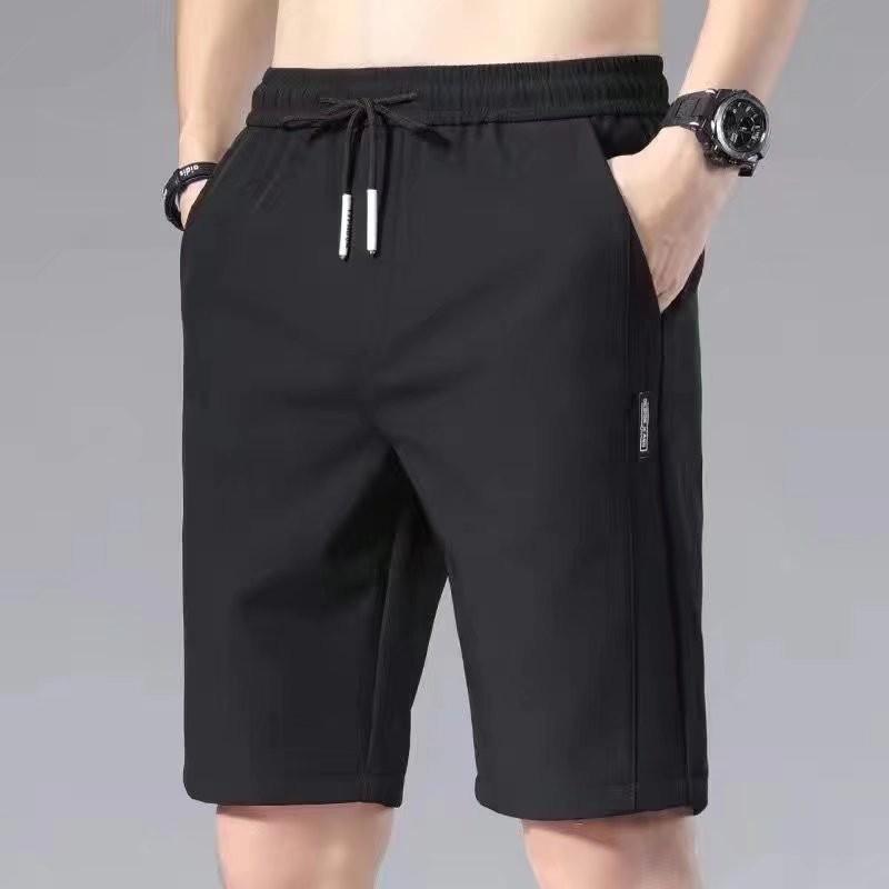 Summer Mens Lightweight Breathable Trousers With Elastic Waist For Casual Wear