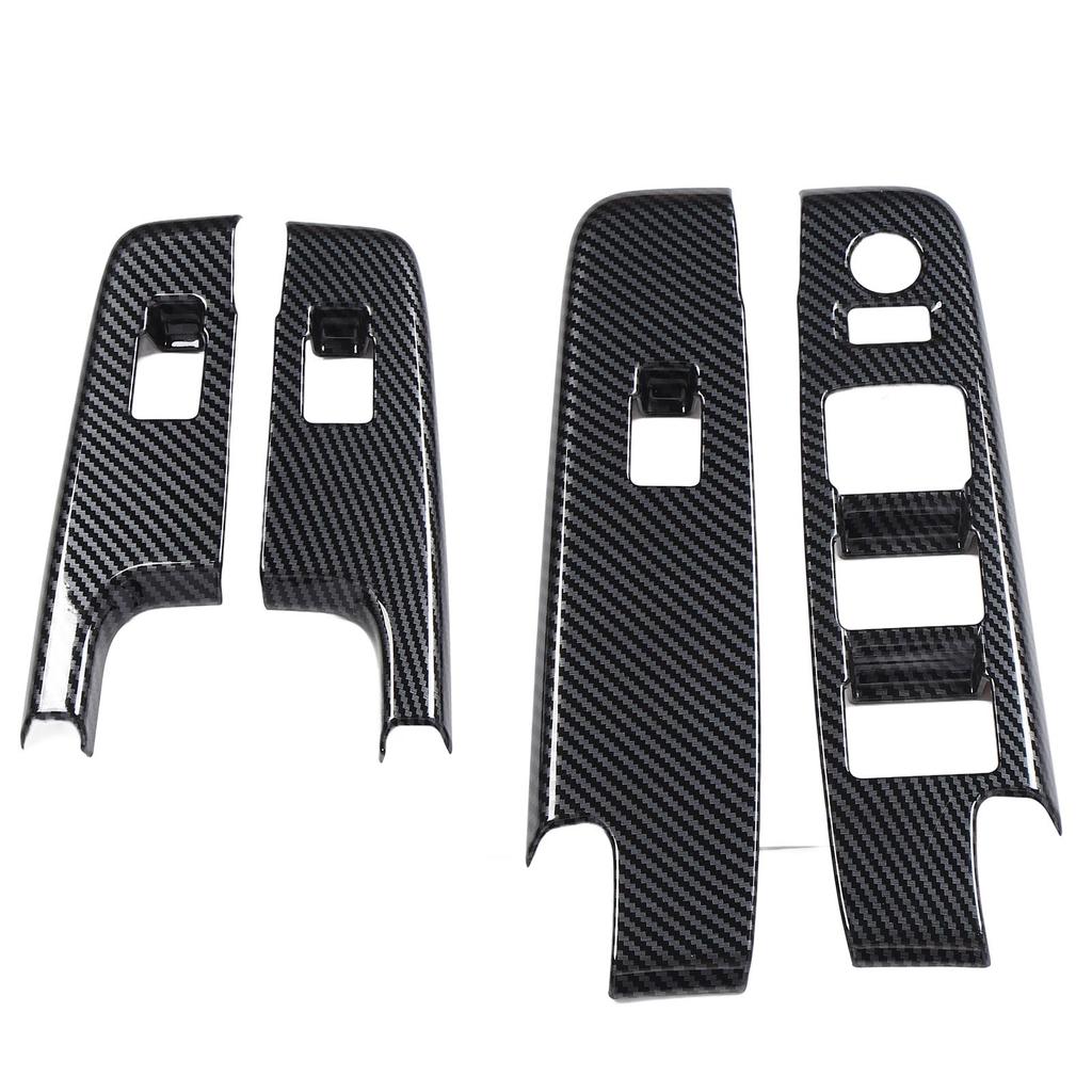 4 Pcs Car Window Control Switch Panel Cover Carbon Fiber Color Power Window Switch Panel Trim Replacement for D Max