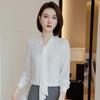 Women's Chiffon Long-Sleeve Tie-Neck Blouse