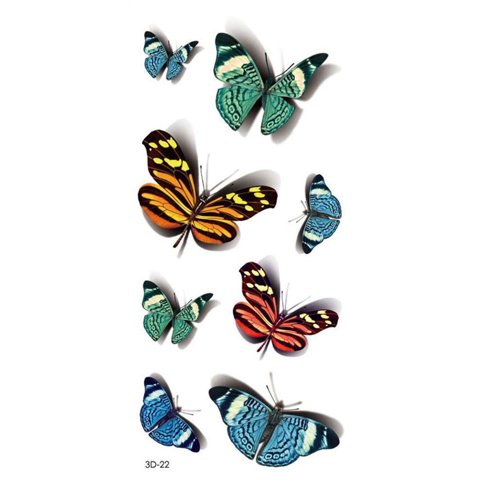 Easy To Clean 3D Butterfly Flower Feather Party Accessories Women Tattoo Sticker Body Stickers