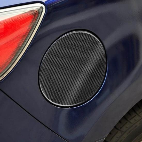 Soft Carbon Fiber + Rubber Car Fuel Tank Cap Cover Trim For Mazda 3 2010 2011 12