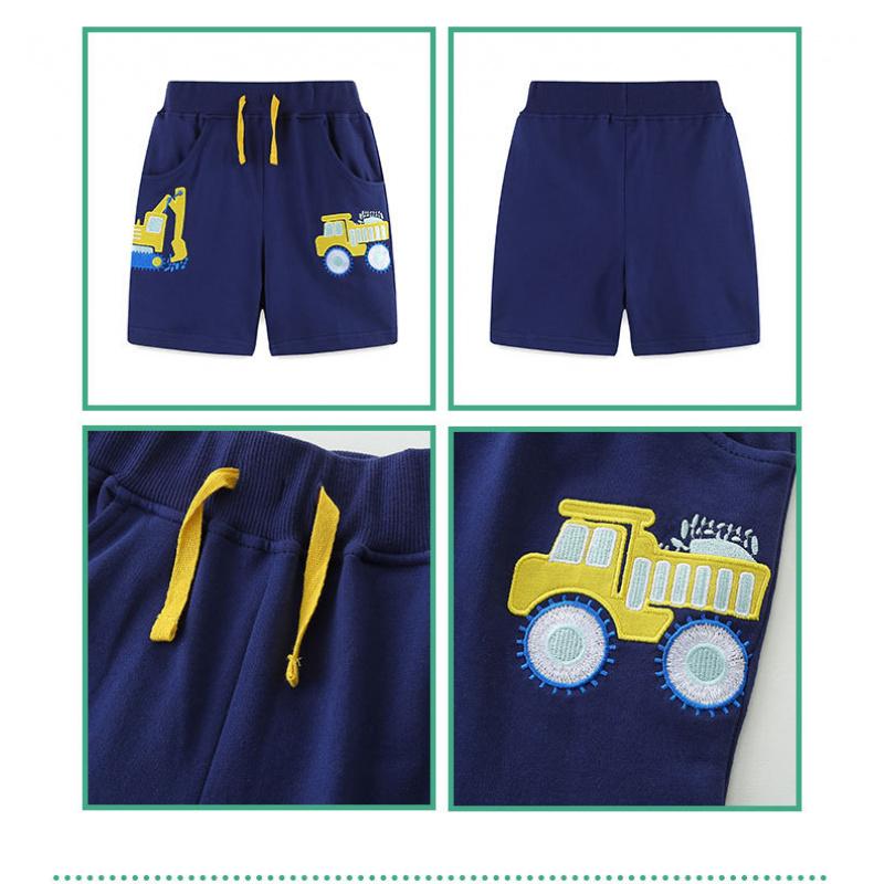 Boys' Suit With Car Print Children'S Short-Sleeve Suit Knitted Cotton Shorts Set For Kids