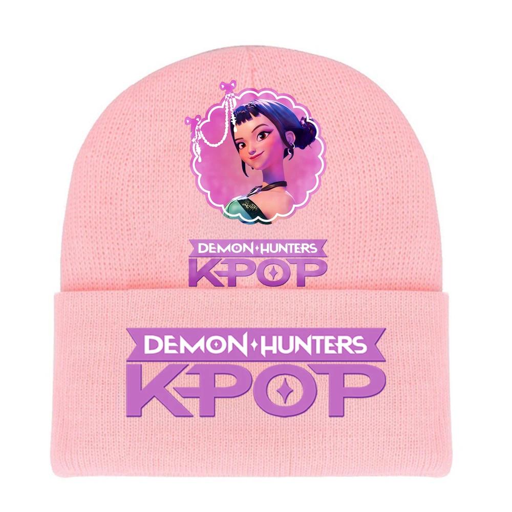 Kpop Demon Hunters HUNTRIX SAJABOYS Letter Printed Rolled-edge Woolen Knitted Cap Thickened Cold Season Adult Hat Fans Birth Date Present
