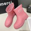 British Women's Rain Shoes Fashionable Women's Wading Shoes Thickened Non-slip Waterproof Rubber Shoes Trendy Overshoes Water Shoes