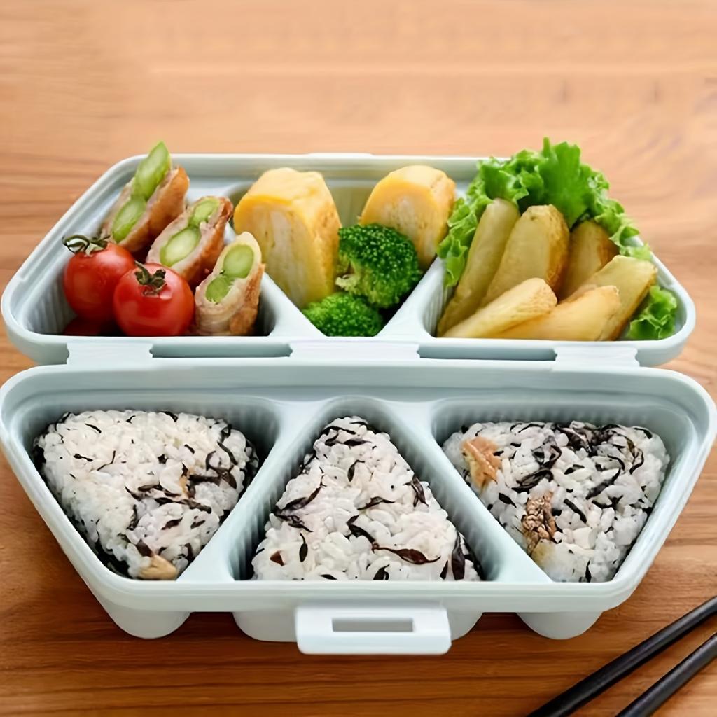 Triangular Sushi Mold with 6 Holes for Pressing Rice Balls, Non Stick Pan Making Tool Suitable for Seaweed and Coriander Rice Balls