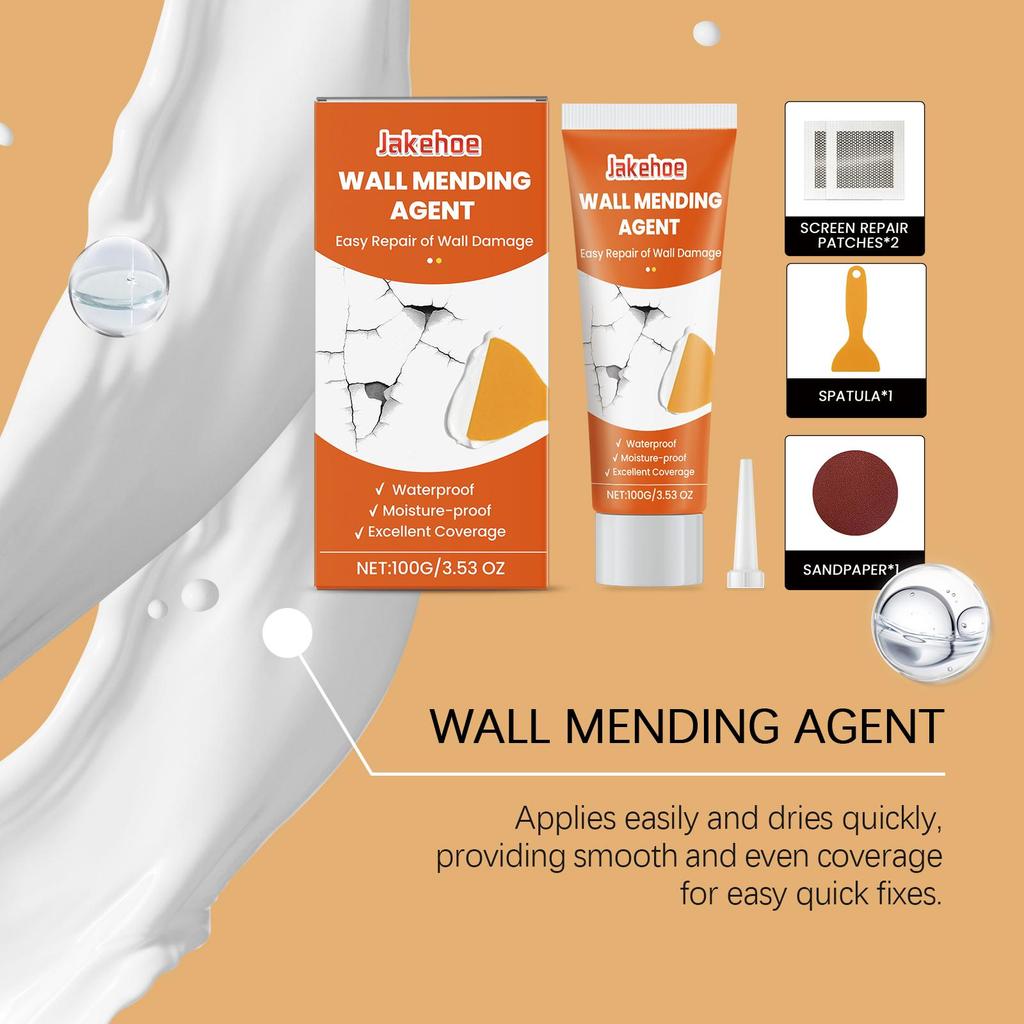 100g Zestaw do naprawy ścian Dziura w ścianie Odwarstwianie Łatka naprawcza Pęknięty Gwóźdź Oczy Łatka na ścianę