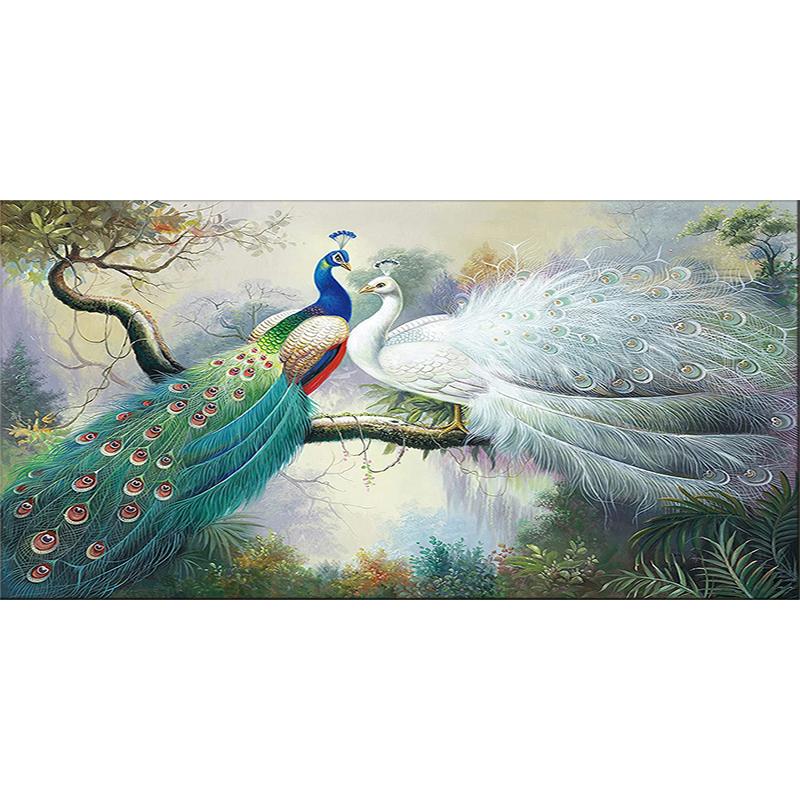 5D DIY Diamond Painting Kit Peacocks Tree Large Size Diamond Embroidery Animal Art Wall Painting Cross Stitch Bedroom Home Decor