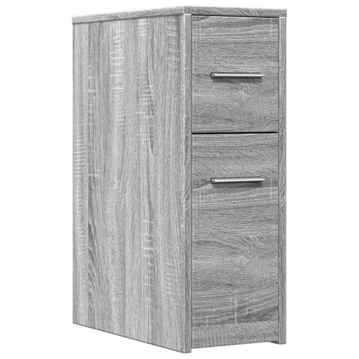 VidaXL Narrow Bathroom Cabinet with Castors Sonoma Grey, Tall Bathroom Cabinet, Bathroom Storage 855282