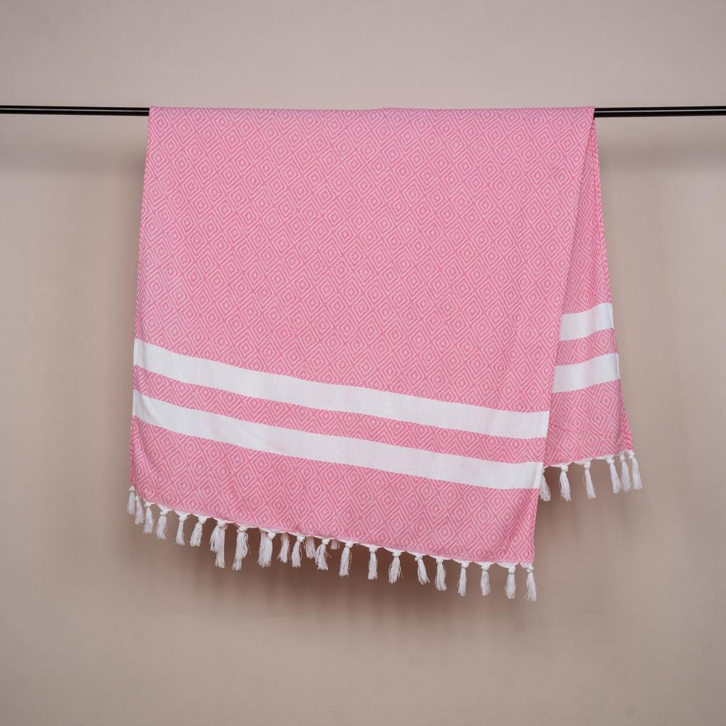 Türk Pamuklu Püsküllü Plaj Havlusu - Emici, Kişiselleştirilebilir, Banyo veya Güneş Korunması İçin Çok Yönlü