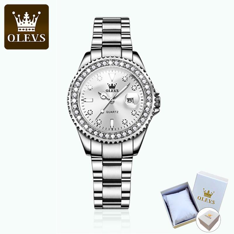 OLEVS Dámské hodinky Water Ghost s diamantovými hodinkami Quartz Dámské hodinky