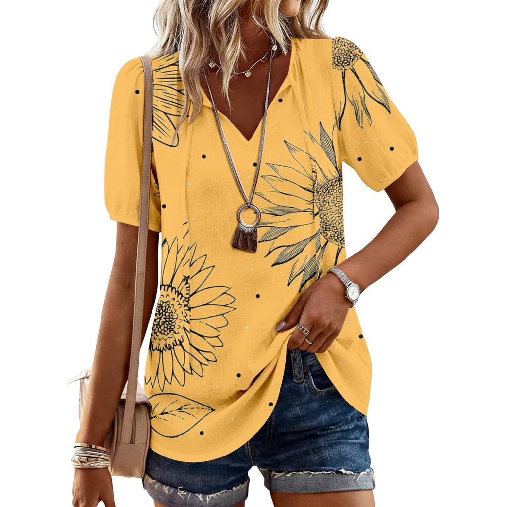 Women's Fashionable Casual Vintage Printed Top