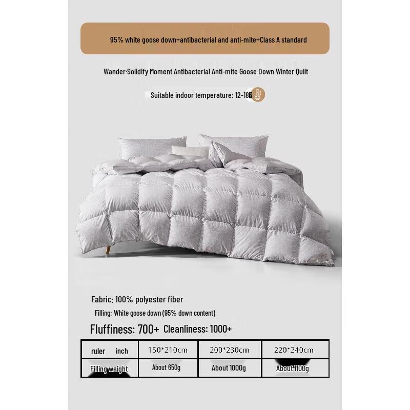 Mercury Home Textiles 95% White Goose Down Quilt
