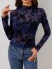 2025 Top met opstaande kraag en mesh basislaag - Slim fit dames T-shirt (Europese en Amerikaanse pasvorm)