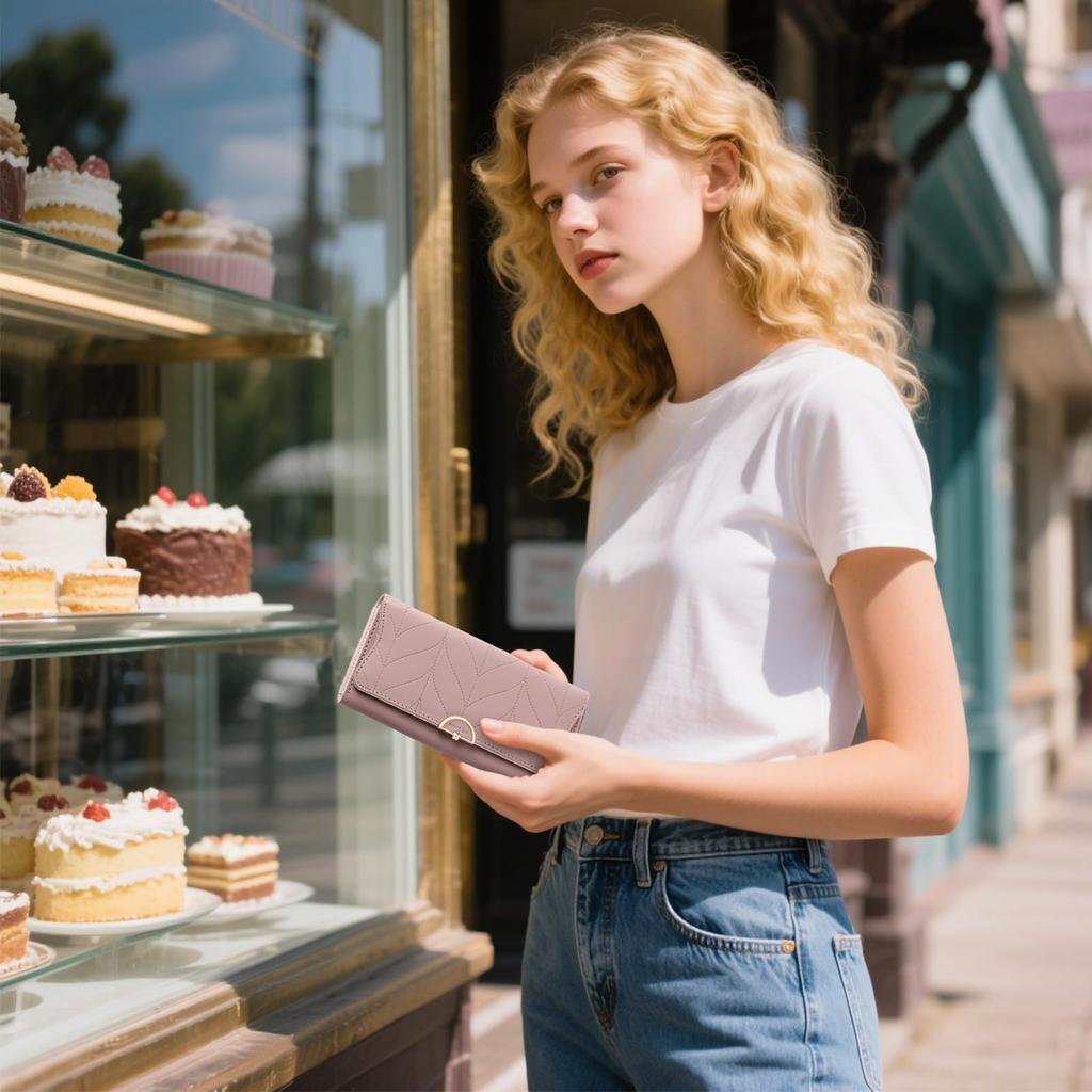RNIEGA Damen Langbörse, Beliebt, Großes Fassungsvermögen, Multifunktional, Scheinfach, Münzfach, Kartenhalter, Schutz vor Skimming, Geburtstag,