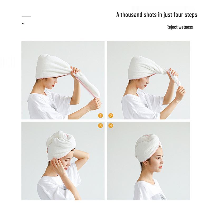 Quick-Drying Cotton Hair Cap for Women & Kids - Super Absorbent, Thick Shower Cap/Towel