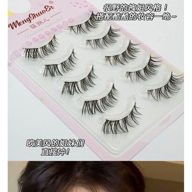 LuxeFlutter - Set of 5 Pairs: Natural Crisscross False Eyelashes