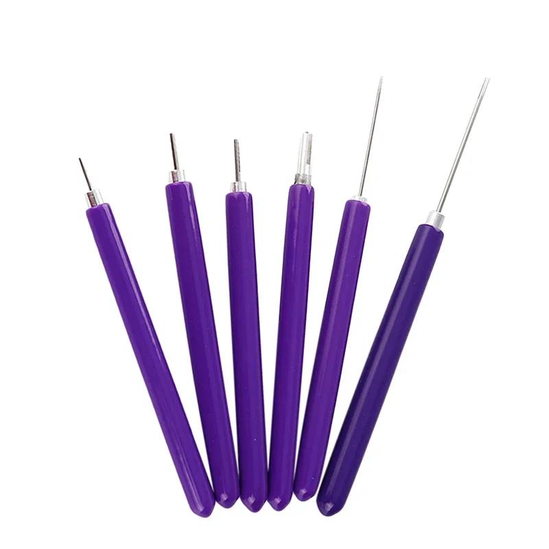 

6 шт. Ручка для квиллинга из бумаги для скрапбукинга, ручная работа, сделай сам, оригами, ручка из ПВХ с прорезями, практичный инструмент для квиллинга, простой