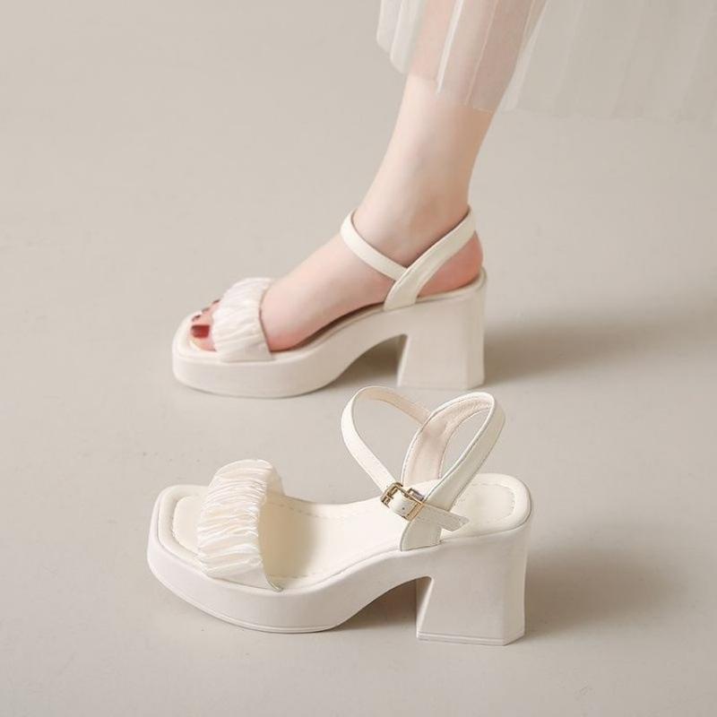 High-heeled Sandals Women's Summer 2025 New Versatile Thick-heeled Mary Jane Fairy Style Fashion Shoes with Skirts