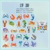 50 Sheets Underwater Animal Theme PET Sticker DIY Handbook Scrapbooking Journal Glass Bottle Photo Frame Decorative Stickers