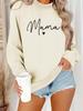 European and American Women's Casual Long-Sleeve Round Neck 'Mama' Pullover Sweatshirt Hoodie