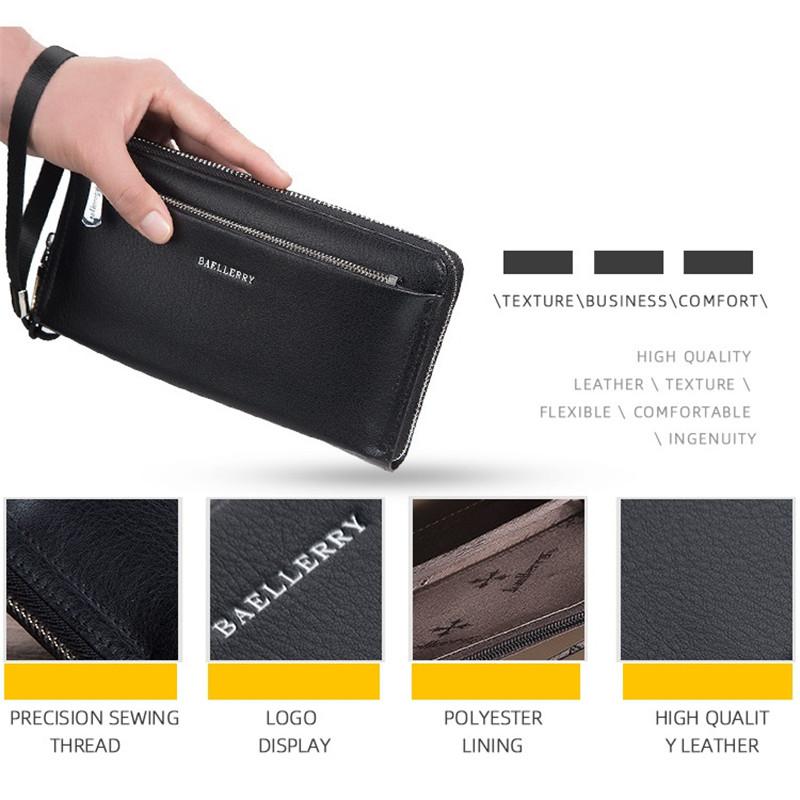 Baellerry Lange Brieftasche Männer Visitenkartenhalter Telefon Taschen Reißverschluss Geldbörse GZW