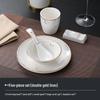 Hotel Restaurant Ceramic Tableware Set: Plates, Bowls, Cutlery, Chopsticks for Private Rooms - 7 or 8 Pieces
