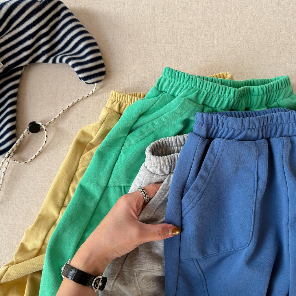 Spring Baby Boys Casual Trousers Solid Color Korean Style Toddlers Kids Loose Sweatpants