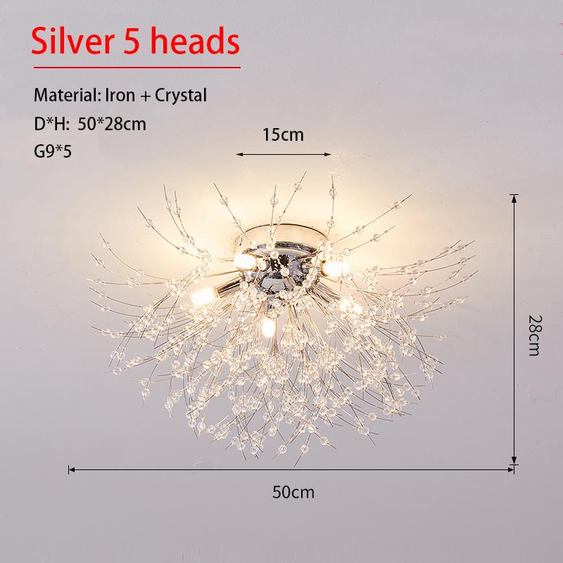 Xiaomi Dandelion Crystal Chandelier Nordic Modern Living Room Dining Room Bedroom Ceiling Light Room Light Fireball Decorative Light