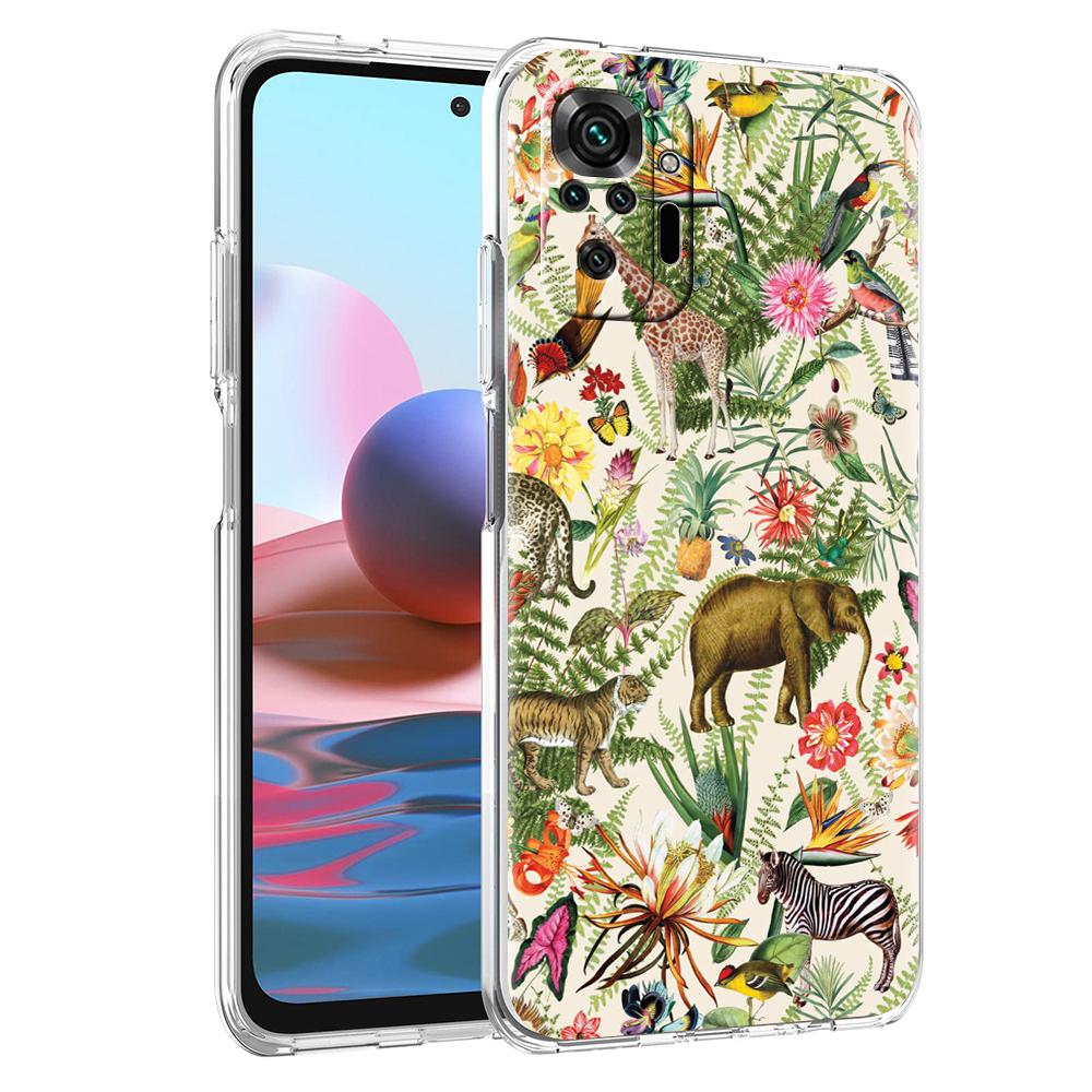 

Прозрачный чехол для телефона для Redmi 13C 12C 10C Note 13 12 11 11T K40 Plus Pro Мягкая TPU накладка Чехол с принтом Тропические джунгли Леопард Redmi k40