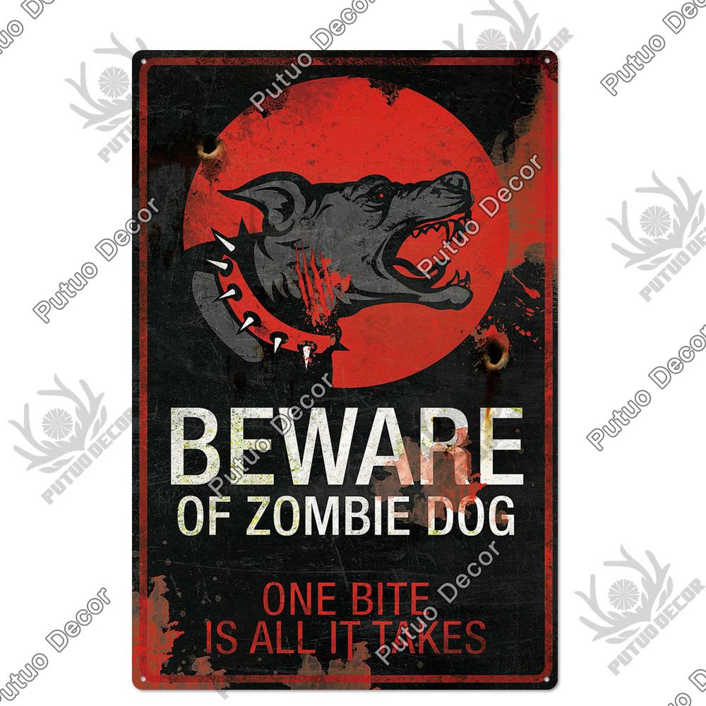 Decor Zombie Vintage Tin Sign Plaque Metal Plate Retro Posters Wall Decor for Bar Pub Club Man Cave Art Painting