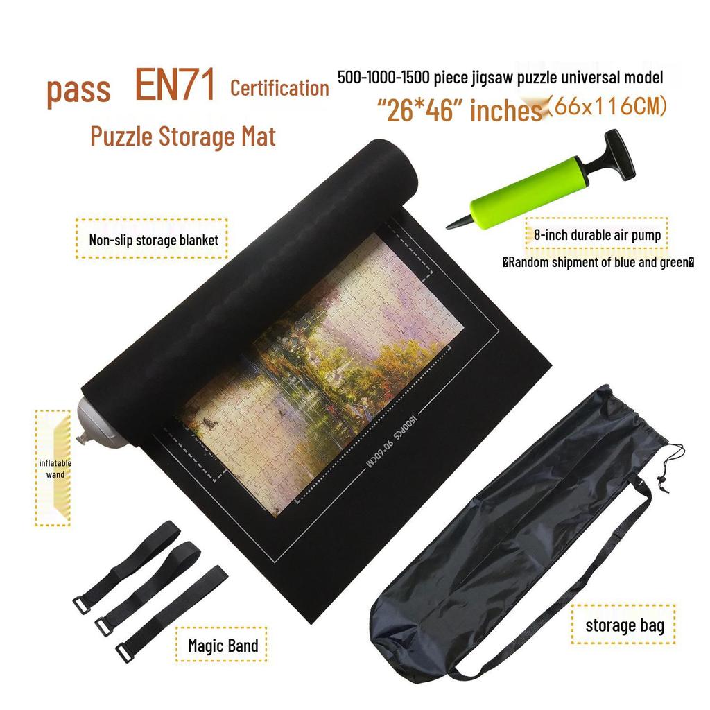 Crease-Free Puzzle Storage Mat for 500-1500 Pieces with Color Box Packaging