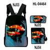 Classic Novelty Cool Koi Carp 3D Print 3pcs/Set Pupil School Bags Laptop Daypack Backpack Inclined Shoulder Bag Pencil Case