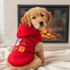 Puppy Costume Warm Pet Dog Hoodies Thickened Soft Dog Sweatshirt Red Cartoon Puppy Pullover Outdoor
