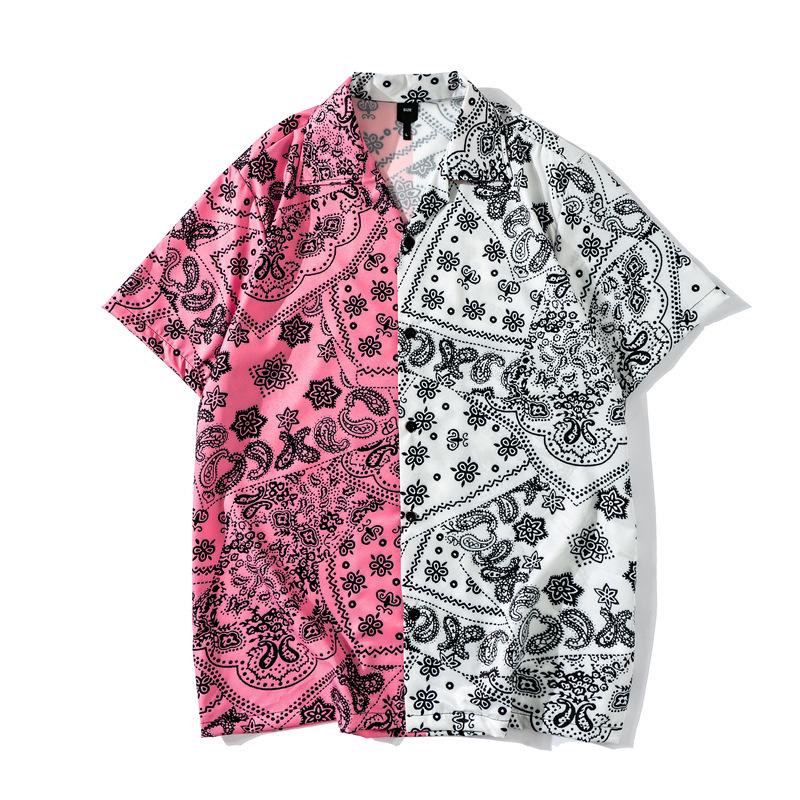 2025 Trendy Loose Japanese-Style Hawaiian Men's Retro Floral Shirt - Short-Sleeved, Handsome, and Seaside Ready