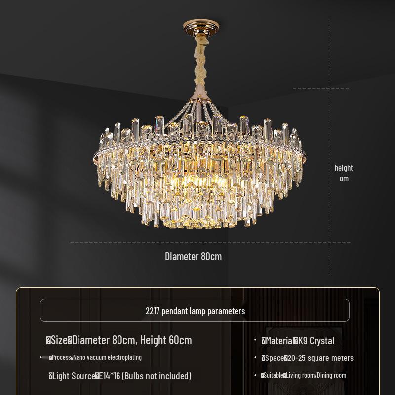 Luxury Postmodern Crystal Chandelier: Elegant Pendant Light for Living Room, Luxury Villa, or Trendy Restaurant