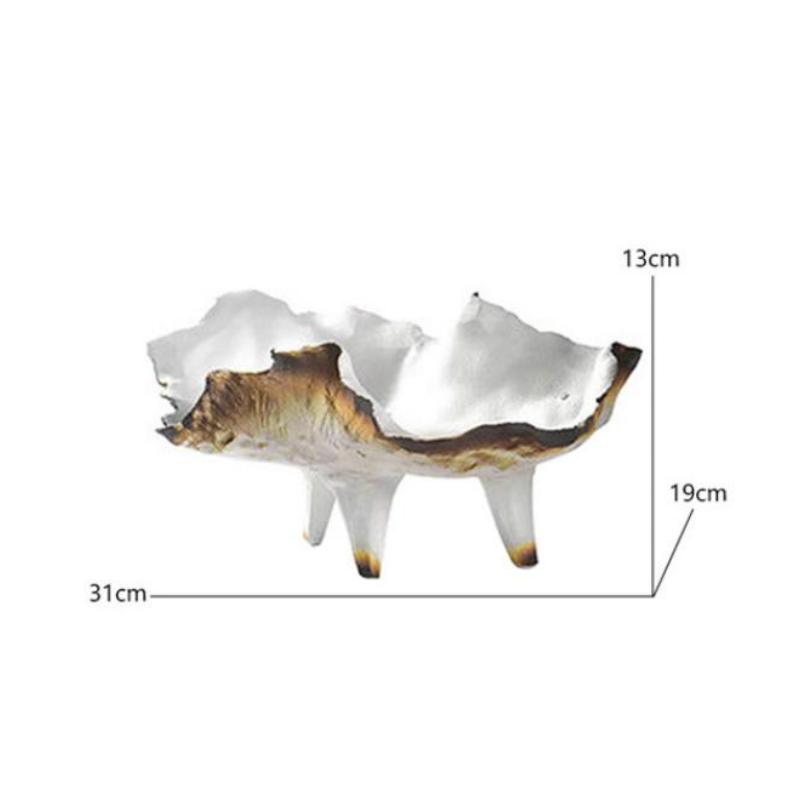 Resin Handicraft Storage Tray Fruit Tray with Irregular Feet Fruit Dish Decorative Figurines Home Decoration Accessories