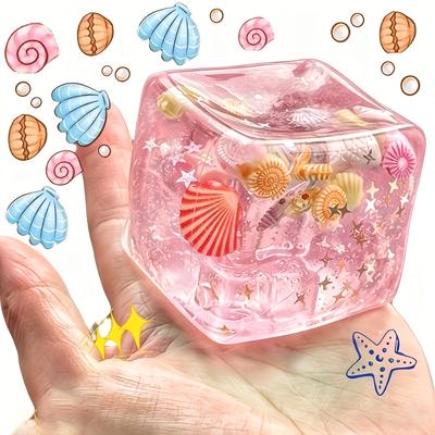 1 Stück Rosa Ozeanwelt-Thema Quetschspielzeug, mit Fisch- und Muschel-Cartoon 3D Taktil Langsam Rückfedernd Schreibtischspielzeug Stressabbau Spielzeug