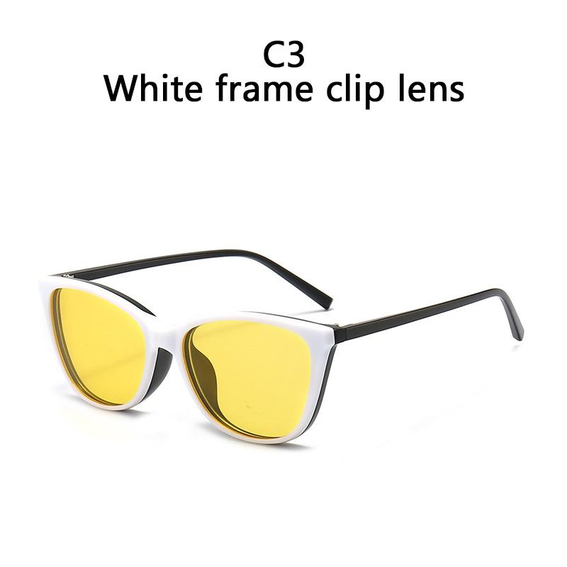 1/6 In 1 Magnetic Clip Sunglasses Prescription Glasses Frame TR90 for Men Women Night Vision Lenses Cat Eyes
