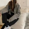 Women's Hooded Striped Zip-up Jacket
