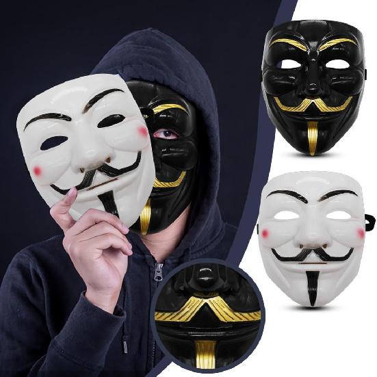 Nikitas Hackers Mask White V For Vendetta Halloween Face Mask Costume Cosplay Party