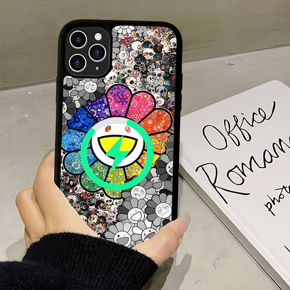 

T-Takashi Flower M-Murakami For Magsafe Magnetic Wireless For IPhone 16 15 14 13 12 11 17 Pro Max Plus Phone Case iPhone 17 Pro