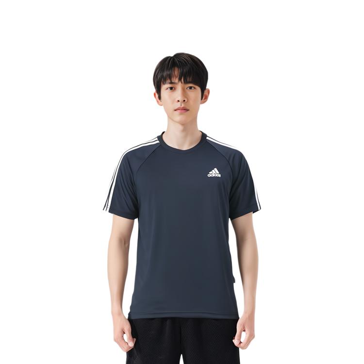 adidas T Shirts Men's Blue Crew Neck Moderate Straight Fit H28899