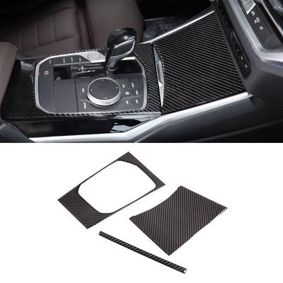 Pentru BMW Seria 3 G20 G28 Mașină cu volan pe stânga Stil Auto Fibra de Carbon Moale Panou Capac Cadru Ornament Schimbător de Viteze Consolă Centrală